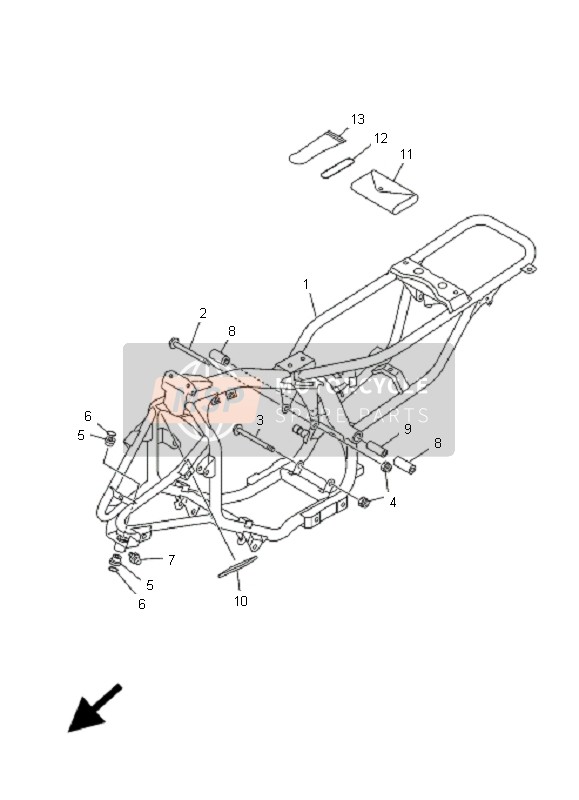 Yamaha YFM80R 2008 Telaio per un 2008 Yamaha YFM80R
