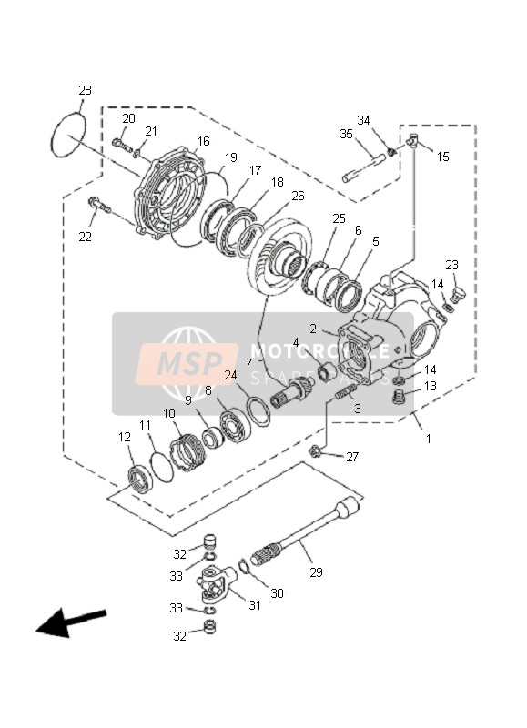 Yamaha YFM250B BIG BEAR 2008 Albero di trasmissione per un 2008 Yamaha YFM250B BIG BEAR