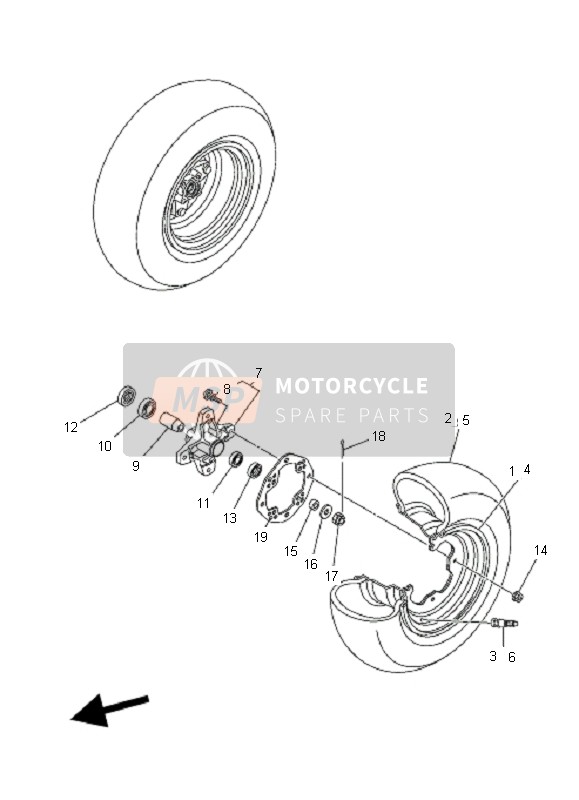 Yamaha YFM250R 2008 Front Wheel for a 2008 Yamaha YFM250R