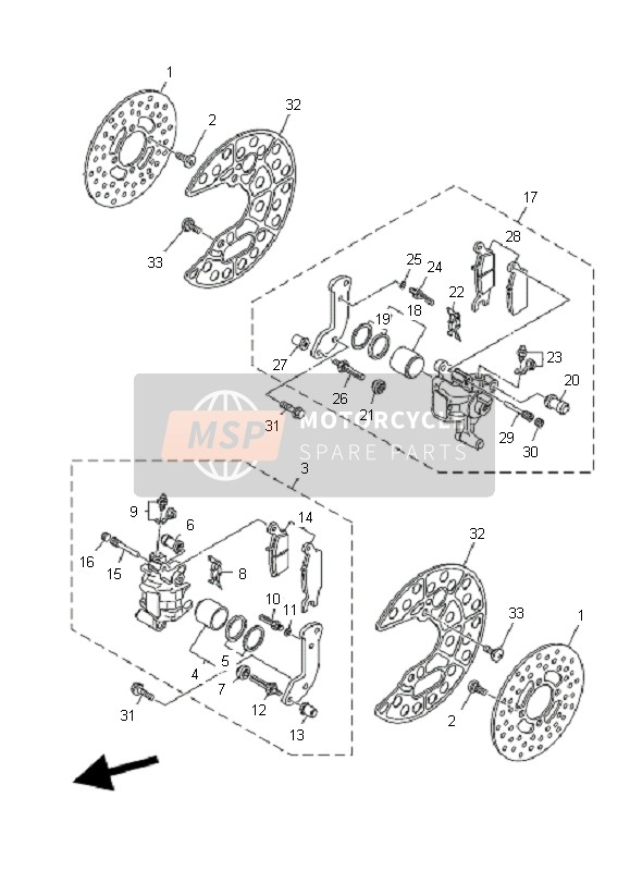 4D32580T0100, Caliper Assy (Left), Yamaha, 0