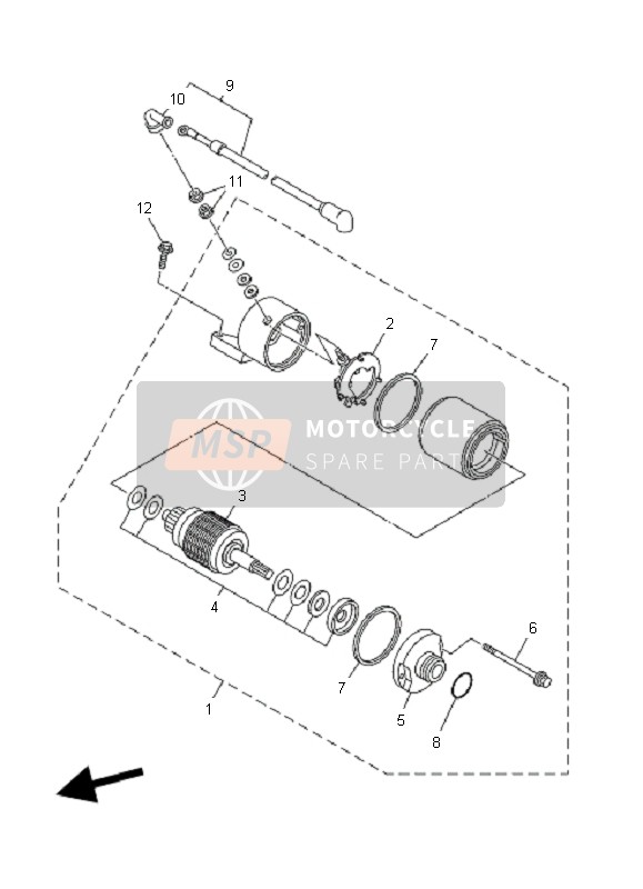 Yamaha YFM350 GRIZZLY 2x4 2008 Starting Motor 4 for a 2008 Yamaha YFM350 GRIZZLY 2x4