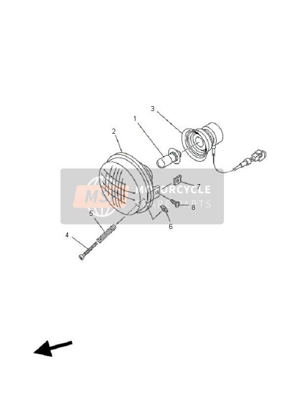 Yamaha YFM350 GRIZZLY 2x4 2008 Koplamp voor een 2008 Yamaha YFM350 GRIZZLY 2x4