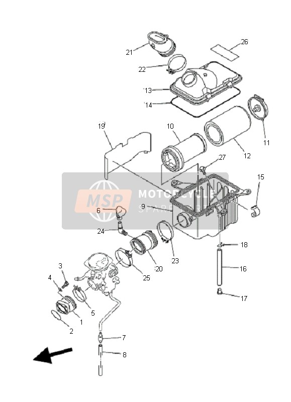 Yamaha YFM350X WOLVERINE 2X4 2008 Intake for a 2008 Yamaha YFM350X WOLVERINE 2X4