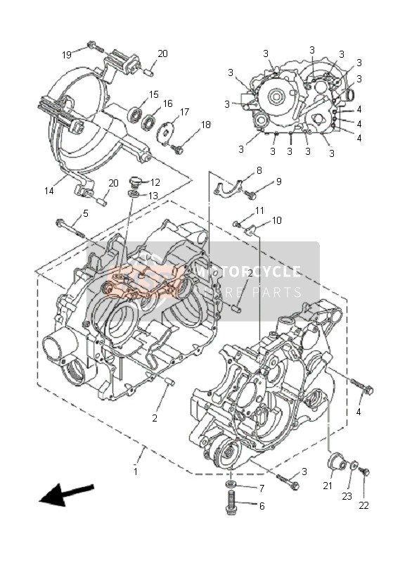 Yamaha YFM350X WOLVERINE 2X4 2008 Crankcase for a 2008 Yamaha YFM350X WOLVERINE 2X4