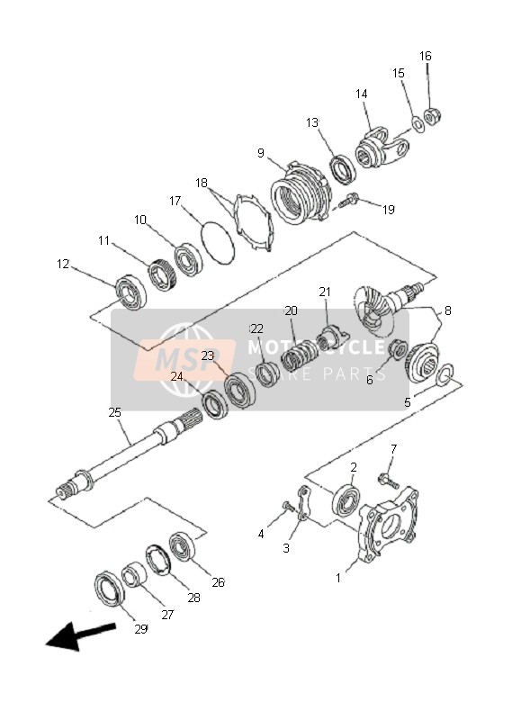 Yamaha YFM350F GRIZZLY 4X4 2008 Middle Drive Gear for a 2008 Yamaha YFM350F GRIZZLY 4X4