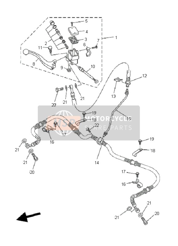 Yamaha YFM350F GRIZZLY 4X4 2008 Front Master Cylinder for a 2008 Yamaha YFM350F GRIZZLY 4X4