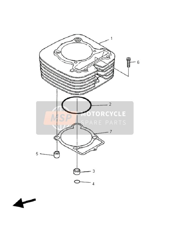 Yamaha YFM350R 2008 Cylinder for a 2008 Yamaha YFM350R