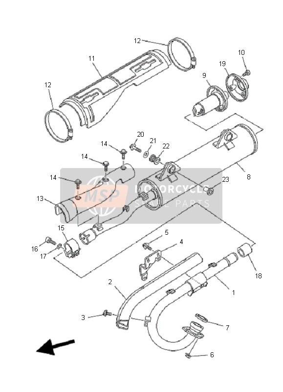 Yamaha YFM450FX WOLVERINE 4X4 2008 Exhaust for a 2008 Yamaha YFM450FX WOLVERINE 4X4