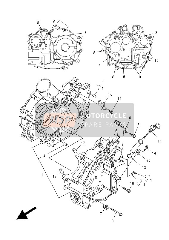 Yamaha YFM700F GRIZZLY EPS 4x4 2012 Crankcase for a 2012 Yamaha YFM700F GRIZZLY EPS 4x4