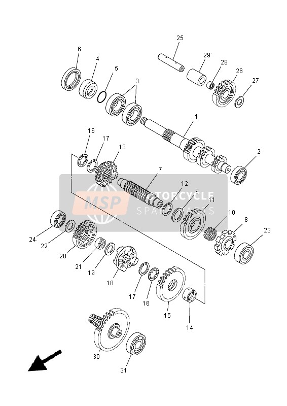 Yamaha YFM700F GRIZZLY EPS 4x4 2012 Transmission for a 2012 Yamaha YFM700F GRIZZLY EPS 4x4