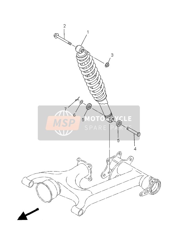 Yamaha YFM400FA KODIAK AUTOMATIC 2002 Suspensión trasera para un 2002 Yamaha YFM400FA KODIAK AUTOMATIC