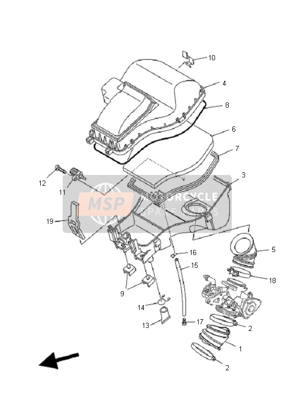 Yamaha YFM700F GRIZZLY EPS 2008 Intake for a 2008 Yamaha YFM700F GRIZZLY EPS