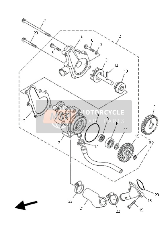 Yamaha YFM700R 2008 Water Pump for a 2008 Yamaha YFM700R