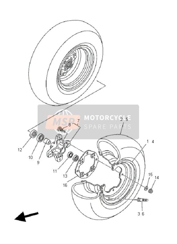 Yamaha YFM700R 2008 Front Wheel for a 2008 Yamaha YFM700R