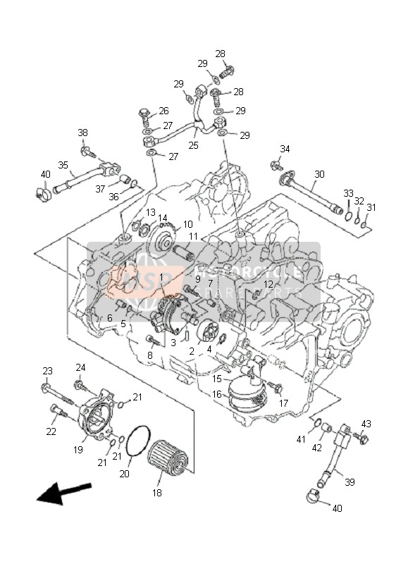 Yamaha YFZ450 SE 2008 Bomba de aceite para un 2008 Yamaha YFZ450 SE