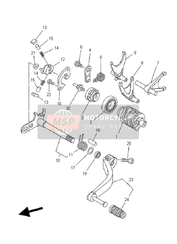 Yamaha YFZ450 SE 2008 Shift Cam & Fourchette pour un 2008 Yamaha YFZ450 SE