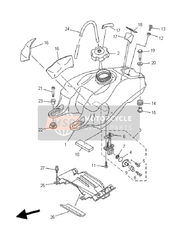 Yamaha YFZ450 SE 2008 Réservoir d'essence pour un 2008 Yamaha YFZ450 SE