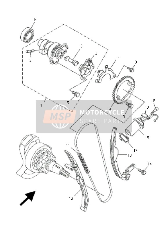 Yamaha YXR700F RHINO 2008 Arbre À Cames & Chaîne pour un 2008 Yamaha YXR700F RHINO