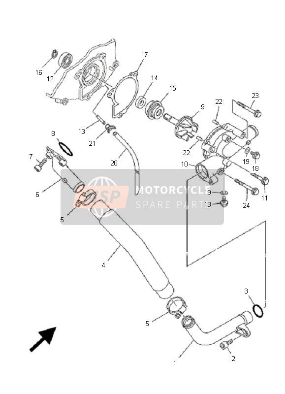 Yamaha YXR700F RHINO 2008 WASSERPUMPE für ein 2008 Yamaha YXR700F RHINO