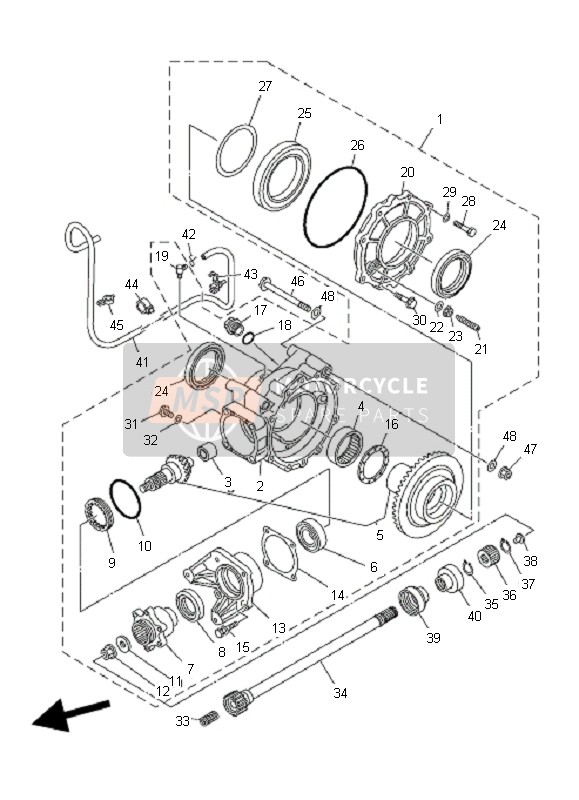 5UG461011000, Rear Axle Gear Case Assy, Yamaha, 0