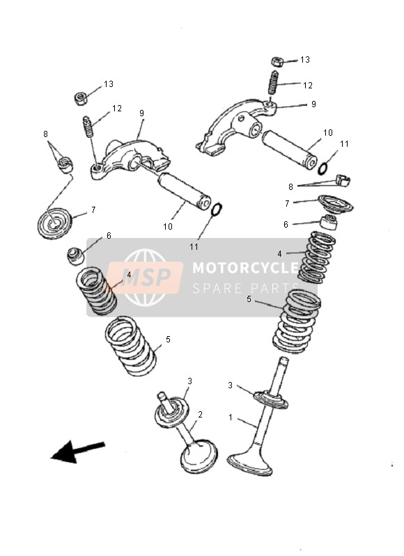 Yamaha YFM350X WARRIOR 2001 Valve for a 2001 Yamaha YFM350X WARRIOR