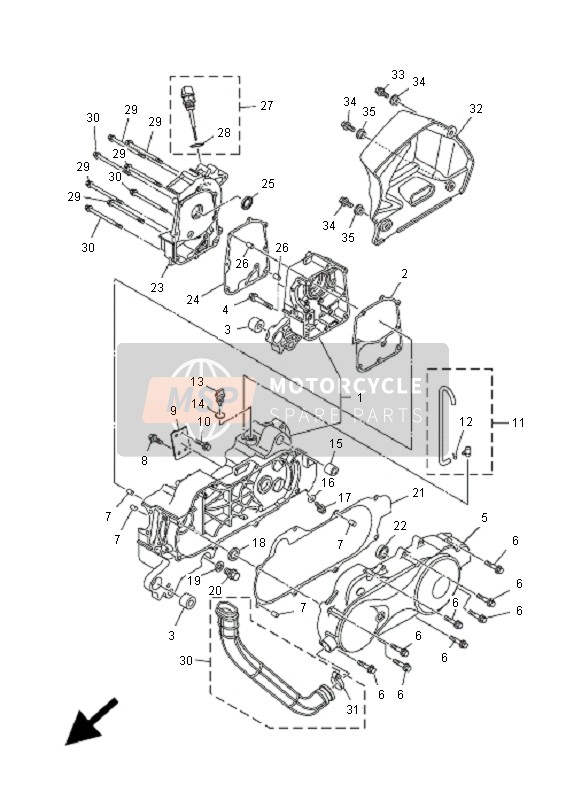 43DE54180000, Couvercle,  Carter De, Yamaha, 0