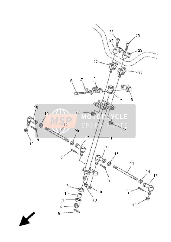 Yamaha YFM90R 2009 Steering for a 2009 Yamaha YFM90R