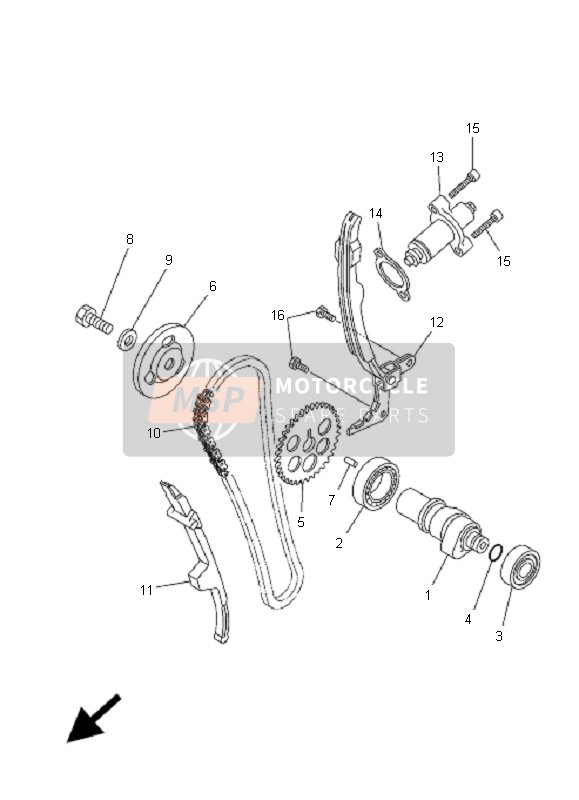 Yamaha YFM250R 2009 Camshaft & Chain for a 2009 Yamaha YFM250R