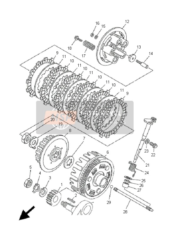 Yamaha YFM250R 2009 Embrayage pour un 2009 Yamaha YFM250R