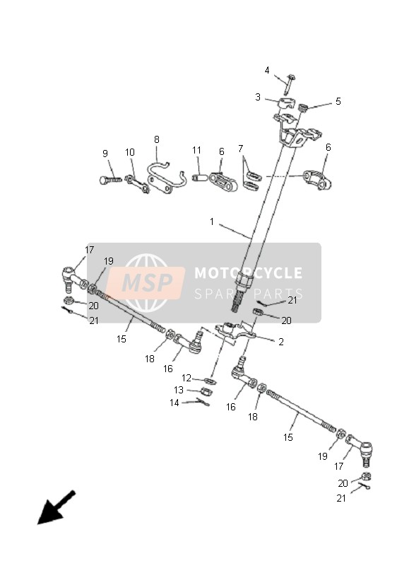 Yamaha YFM350 GRIZZLY 2x4 2009 Direccion para un 2009 Yamaha YFM350 GRIZZLY 2x4