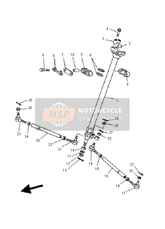 Yamaha YFM350X WARRIOR 2001 Steering for a 2001 Yamaha YFM350X WARRIOR