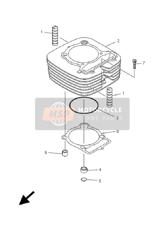 Yamaha YFM350F GRIZZLY IRS 4x4 2009 Cylinder for a 2009 Yamaha YFM350F GRIZZLY IRS 4x4