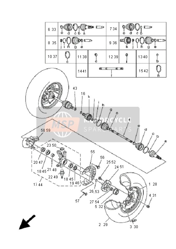 Yamaha YFM350F GRIZZLY IRS 4x4 2009 Front Wheel for a 2009 Yamaha YFM350F GRIZZLY IRS 4x4