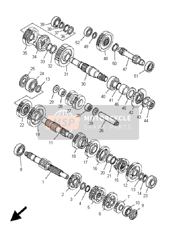 Yamaha YFM350R 2009 Transmission for a 2009 Yamaha YFM350R