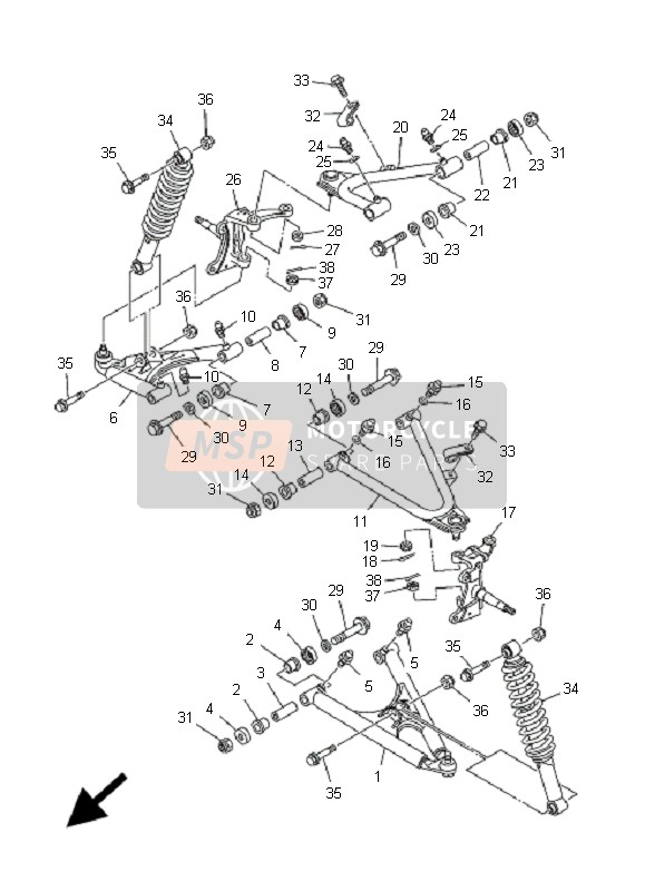 5YT233503000, Schokdemper Assy, Yamaha, 0