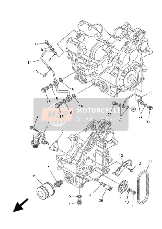 Yamaha YFM550FGP GRIZZLY FI EPS 4x4 2009 La pompe à huile pour un 2009 Yamaha YFM550FGP GRIZZLY FI EPS 4x4