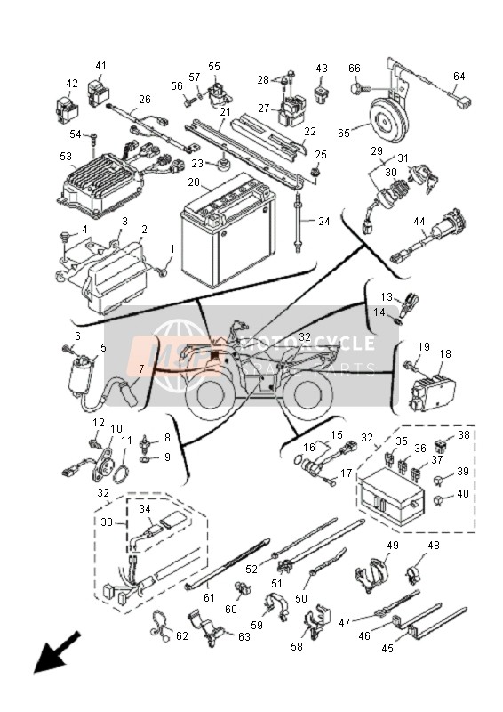 34D821160100, Wire, Minus Lead, Yamaha, 2