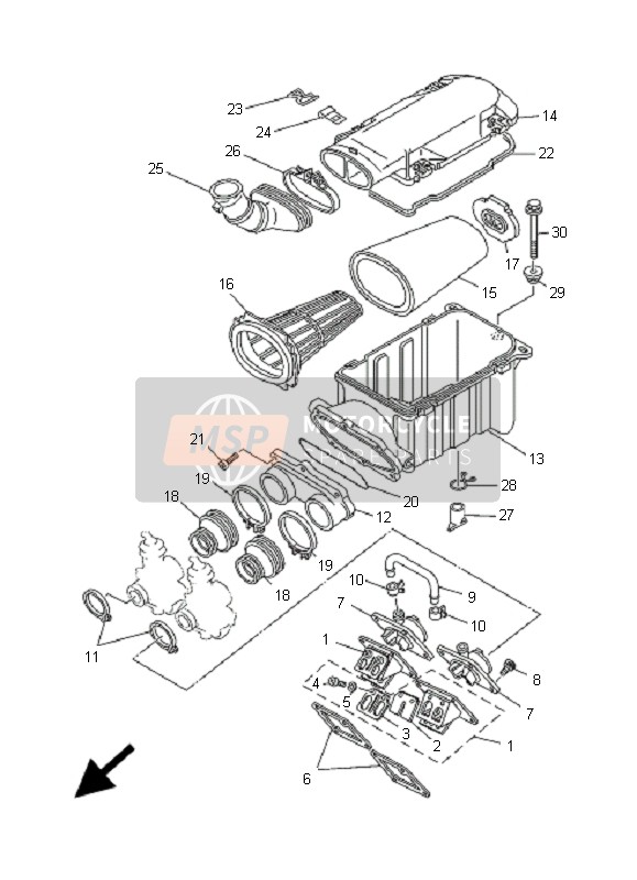 Yamaha YFZ350 BANSHEE 2009 Inlaat voor een 2009 Yamaha YFZ350 BANSHEE