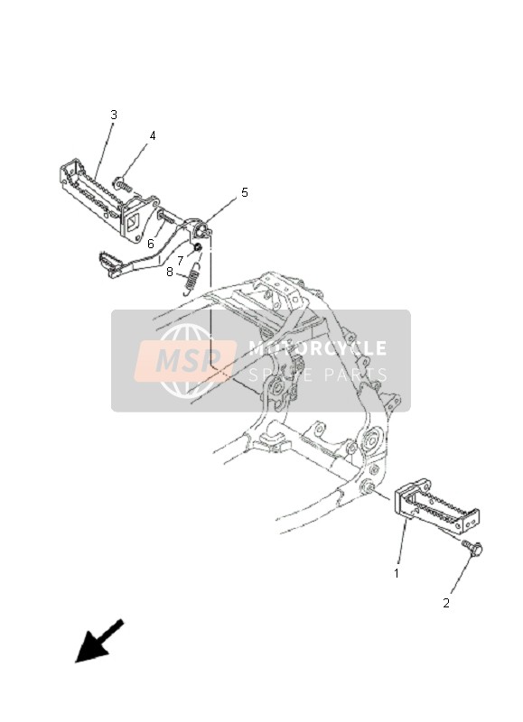 Yamaha YFZ450  2009 Stand & Footrest for a 2009 Yamaha YFZ450 