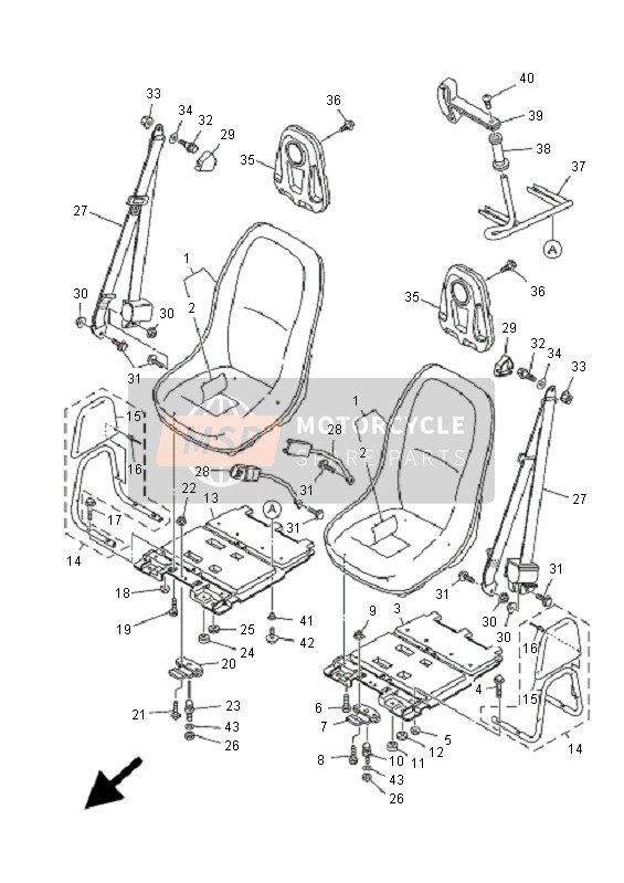 F1BU38500200, Seat Lock Assy, Yamaha, 1