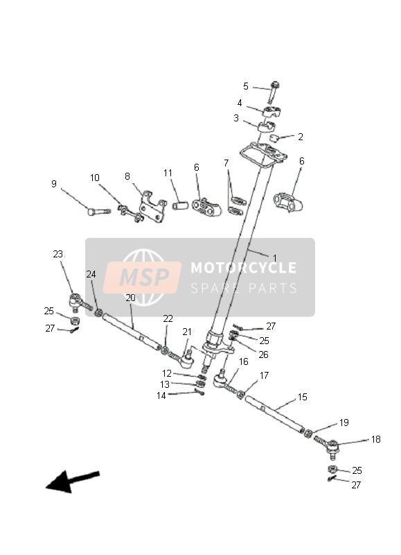 Yamaha YFM125 GRIZZLY 2010 Direccion para un 2010 Yamaha YFM125 GRIZZLY