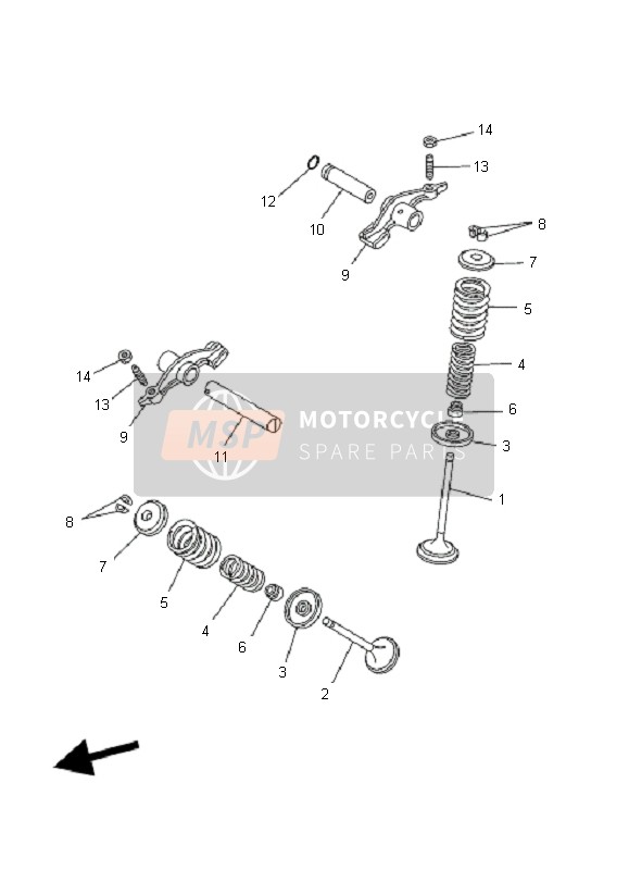 Yamaha YFM250R 2010 Valve for a 2010 Yamaha YFM250R