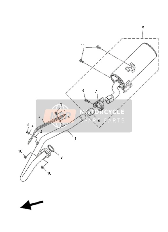 Yamaha YFM250R 2010 Exhaust for a 2010 Yamaha YFM250R