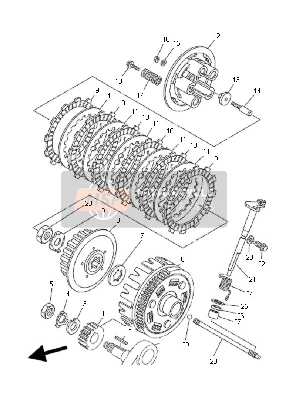 Yamaha YFM250R 2010 Clutch for a 2010 Yamaha YFM250R