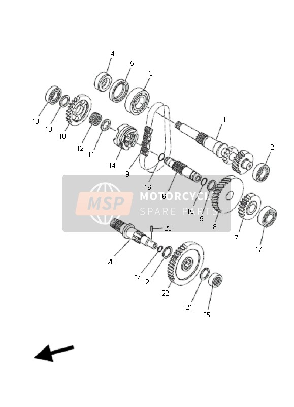 Yamaha YFM350 GRIZZLY 2x4 2010 Transmission for a 2010 Yamaha YFM350 GRIZZLY 2x4