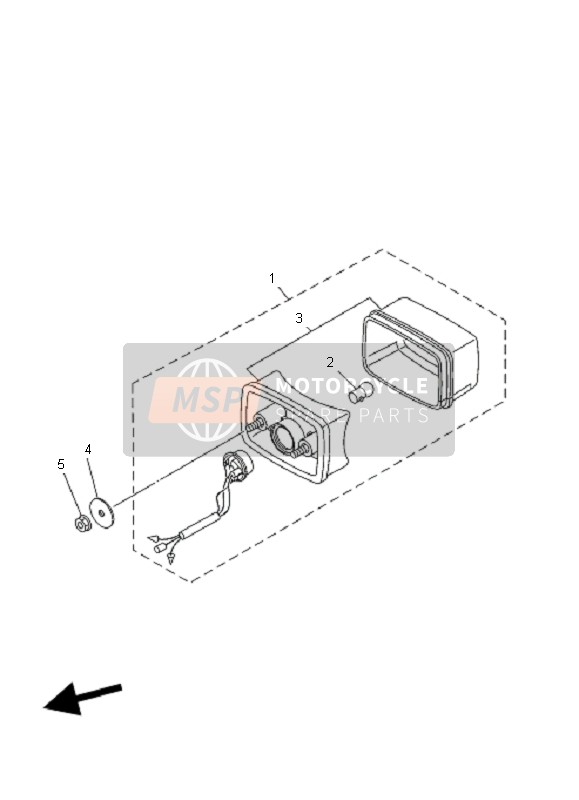 Yamaha YFM350F GRIZZLY 4x4 IRS 2010 Achterlicht voor een 2010 Yamaha YFM350F GRIZZLY 4x4 IRS