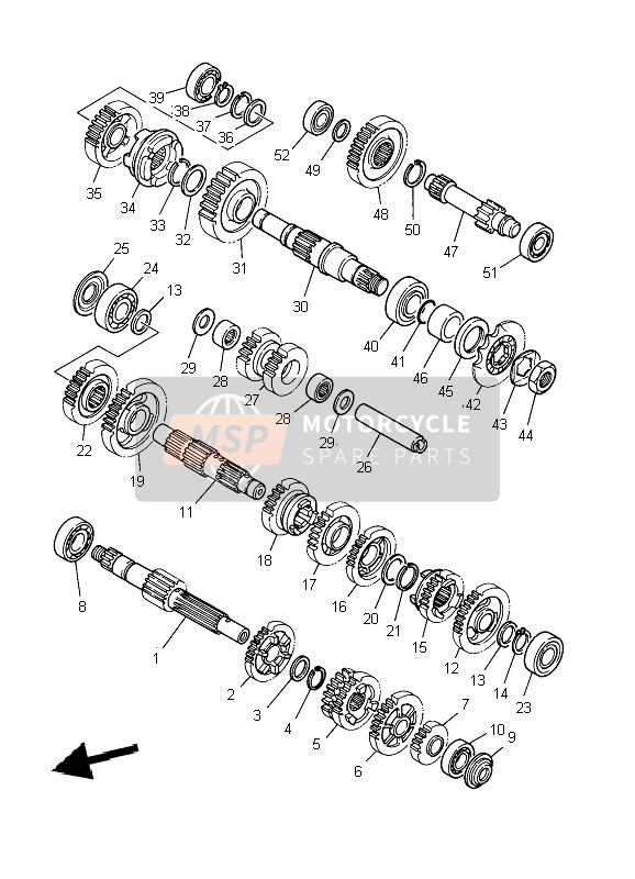 Yamaha YFM350R 2010 Transmission for a 2010 Yamaha YFM350R