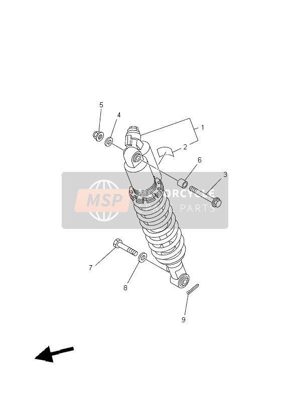 Yamaha YFZ450R SE 2010 Suspensión trasera para un 2010 Yamaha YFZ450R SE