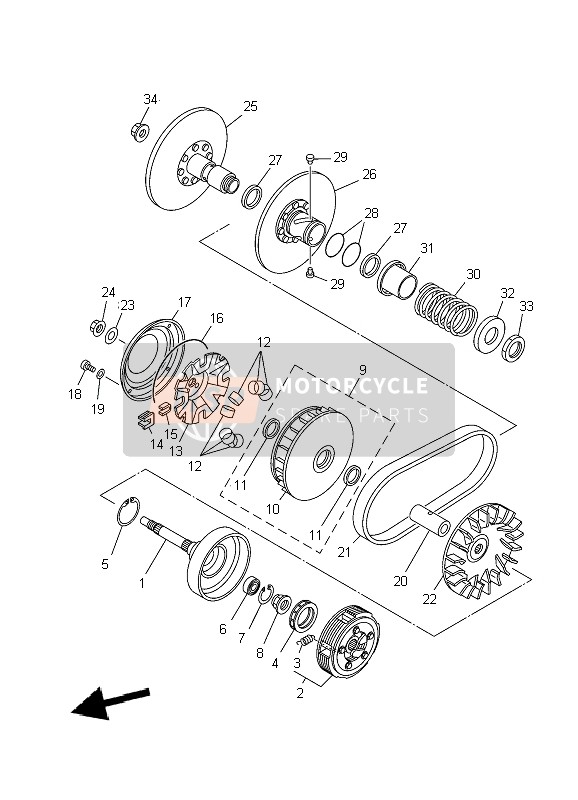 Yamaha YFM450F GRIZZLY 4x4 2010 Clutch for a 2010 Yamaha YFM450F GRIZZLY 4x4