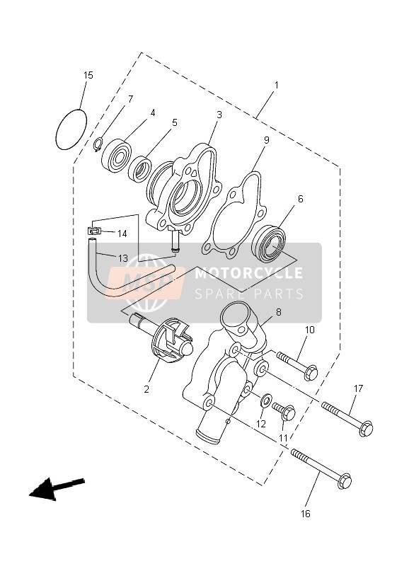 Yamaha YFM450FX WOLVERINE 4X4 2010 Water Pump for a 2010 Yamaha YFM450FX WOLVERINE 4X4